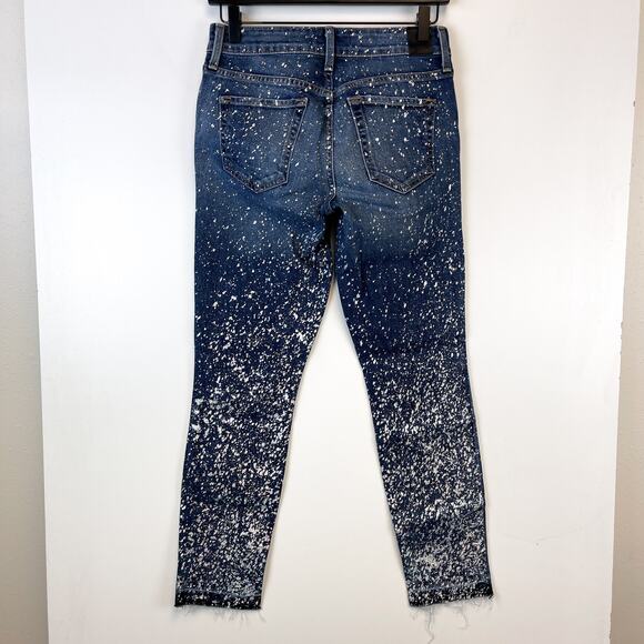 Level 99 Size 25 Low Rise Ankle Skinny Stretchy Denim Jeans Silver Foil Speckles - Picture 5 of 9